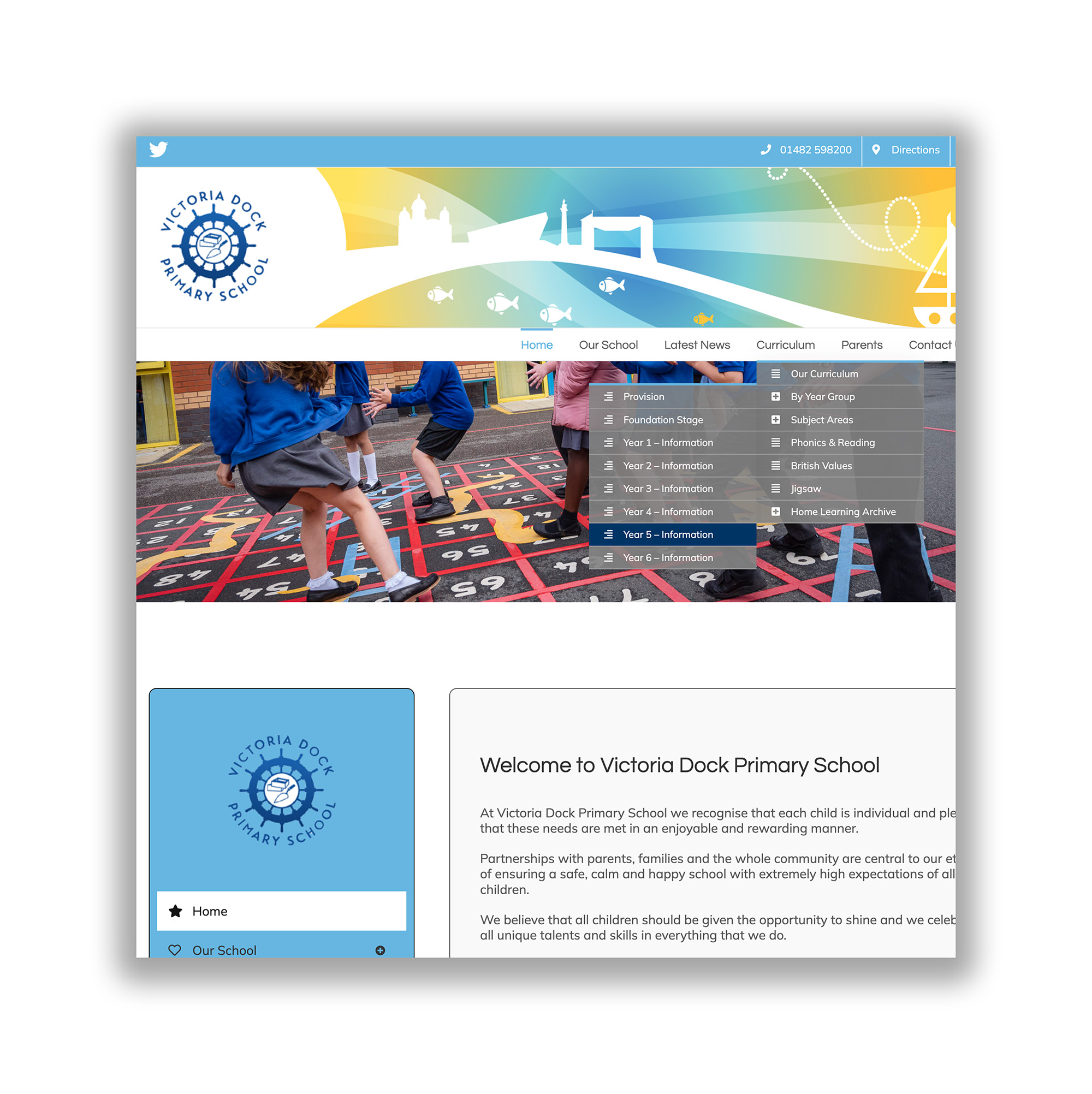 Victoria Dock Primary School - website design